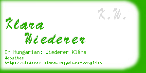 klara wiederer business card